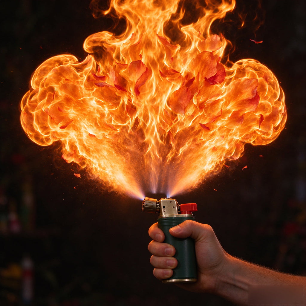 Blue Handheld Jet Torch Lighter — Windproof Blowtorch