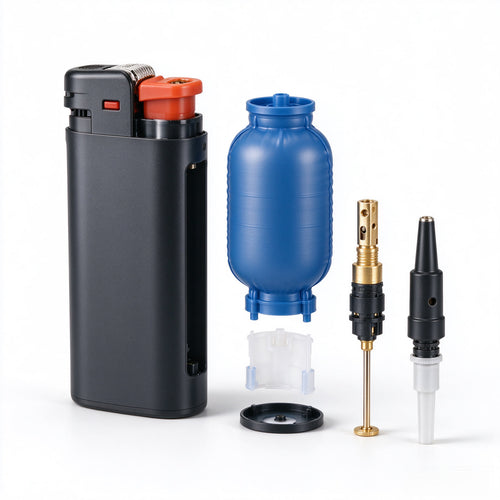 Butane Refill Kit — Clear Tank Lighter with Adapters