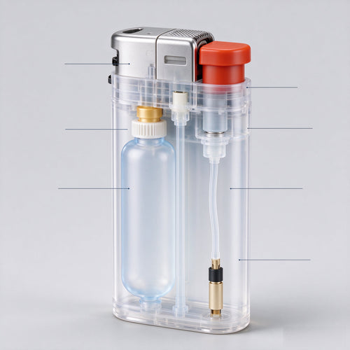Butane Refill Kit — Clear Tank Lighter with Adapters